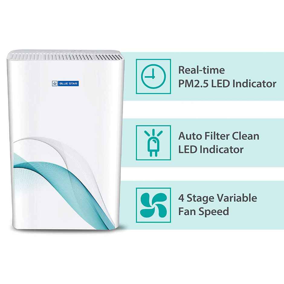 Blue Star AP300DAI Air Purifier - UV Based Microbe DeActive+ Technology | Hepa Filter